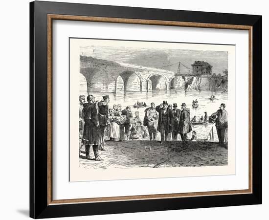 Franco-Prussian War: Jules Favre Lands During the First Week of the Armistice at the Bridge of Sevr-null-Framed Giclee Print