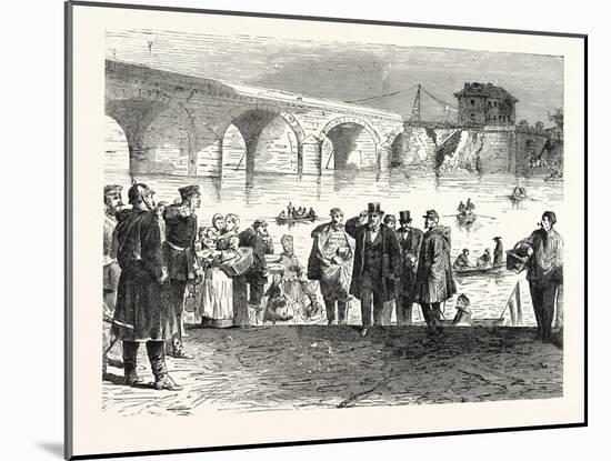 Franco-Prussian War: Jules Favre Lands During the First Week of the Armistice at the Bridge of Sevr-null-Mounted Giclee Print