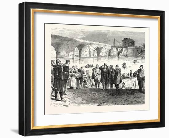 Franco-Prussian War: Jules Favre Lands During the First Week of the Armistice at the Bridge of Sevr-null-Framed Giclee Print