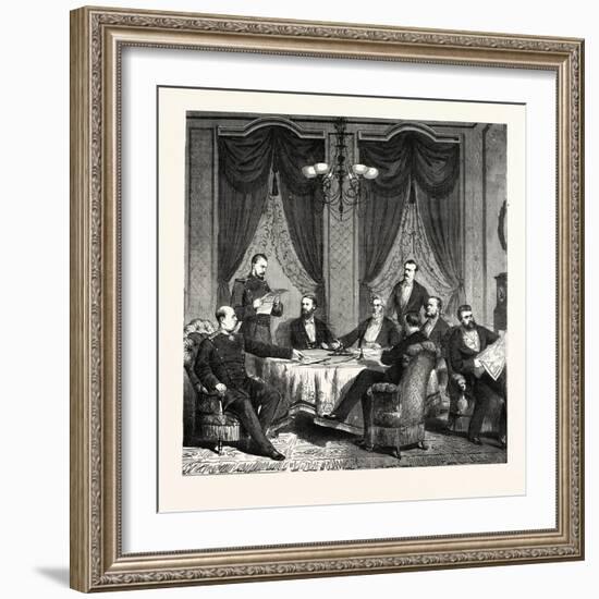 Franco-Prussian War: Plenipotentiary Conference Dealing with Peace in Frankfurt-null-Framed Giclee Print