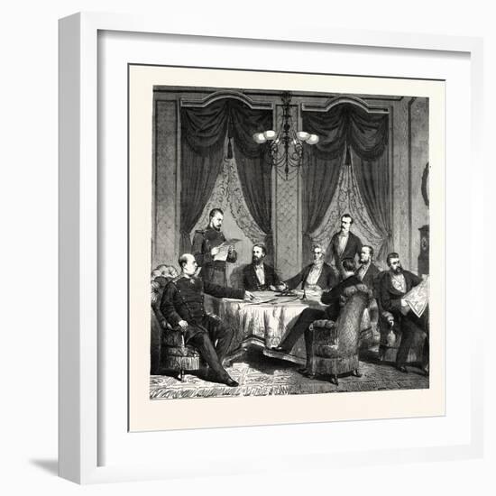 Franco-Prussian War: Plenipotentiary Conference Dealing with Peace in Frankfurt-null-Framed Giclee Print