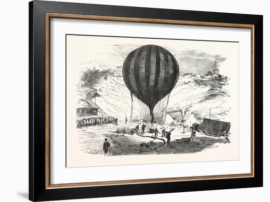 Franco-Prussian War: the Balloon Neptune on the St. Pierre De Montmartre Square-null-Framed Giclee Print