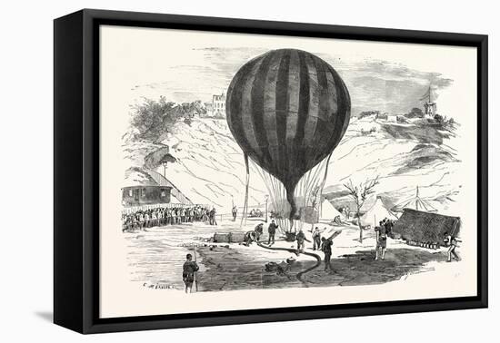 Franco-Prussian War: the Balloon Neptune on the St. Pierre De Montmartre Square-null-Framed Premier Image Canvas