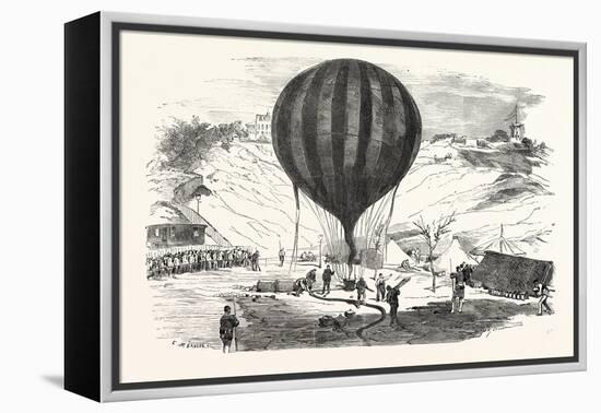 Franco-Prussian War: the Balloon Neptune on the St. Pierre De Montmartre Square-null-Framed Premier Image Canvas