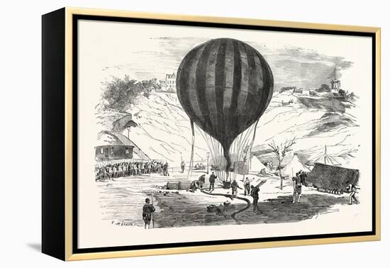 Franco-Prussian War: the Balloon Neptune on the St. Pierre De Montmartre Square-null-Framed Premier Image Canvas