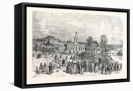 Franco-Prussian War: the New Paris Observatory. View of the Trocadero Square During the Battle at L-null-Framed Premier Image Canvas