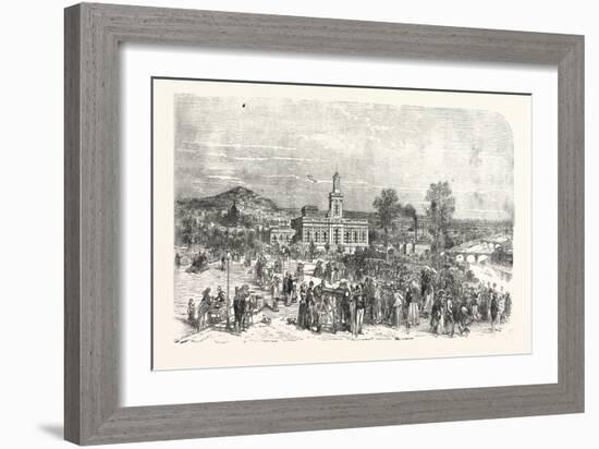 Franco-Prussian War: the New Paris Observatory. View of the Trocadero Square During the Battle at L-null-Framed Giclee Print