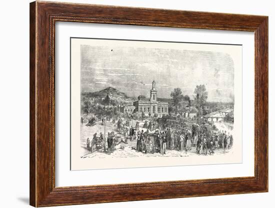 Franco-Prussian War: the New Paris Observatory. View of the Trocadero Square During the Battle at L-null-Framed Giclee Print