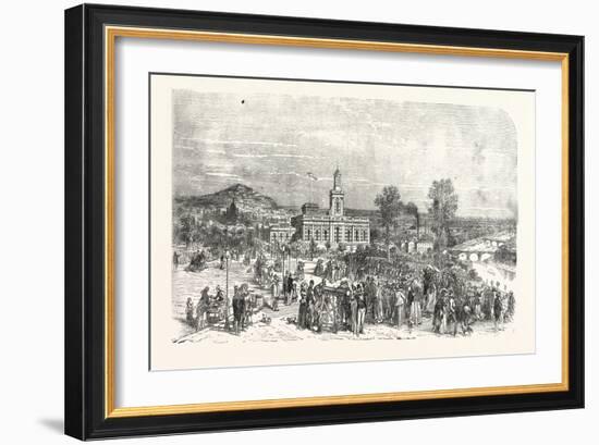 Franco-Prussian War: the New Paris Observatory. View of the Trocadero Square During the Battle at L-null-Framed Giclee Print