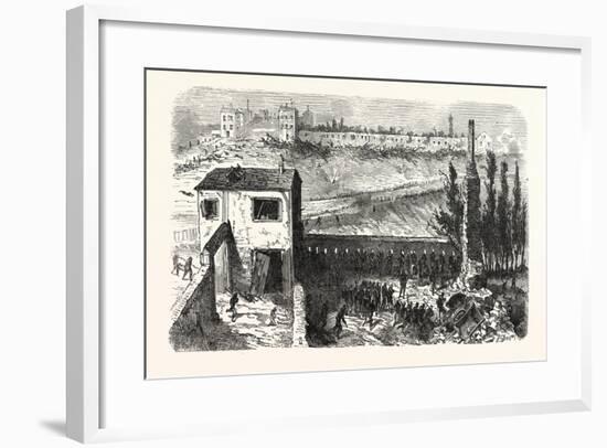 Franco-Prussian War: View of the Soap Factory in Le Bourget During their Occupation 11-3 Clock in t-null-Framed Giclee Print