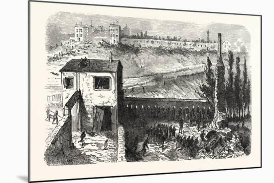 Franco-Prussian War: View of the Soap Factory in Le Bourget During their Occupation 11-3 Clock in t-null-Mounted Giclee Print