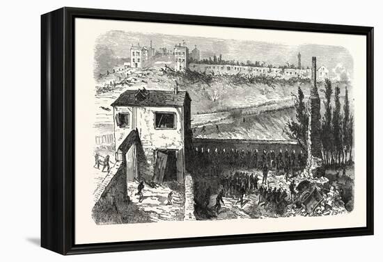 Franco-Prussian War: View of the Soap Factory in Le Bourget During their Occupation 11-3 Clock in t-null-Framed Premier Image Canvas