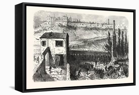 Franco-Prussian War: View of the Soap Factory in Le Bourget During their Occupation 11-3 Clock in t-null-Framed Premier Image Canvas