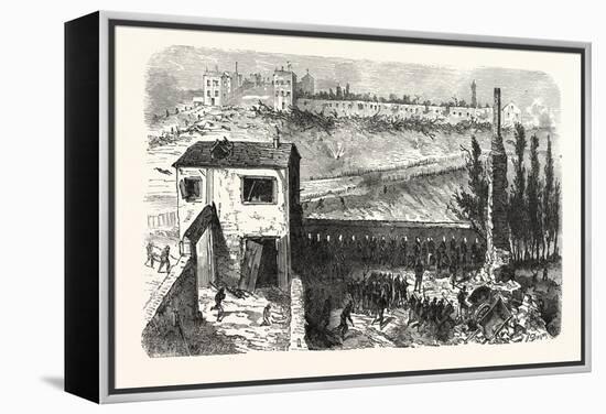 Franco-Prussian War: View of the Soap Factory in Le Bourget During their Occupation 11-3 Clock in t-null-Framed Premier Image Canvas