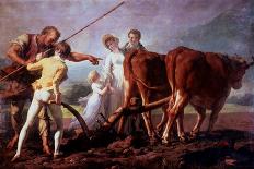 The Ploughing Lesson, 1798-Francois-Andre Vincent-Framed Premium Giclee Print
