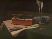 Still Life with Book, Papers and Inkwell, 1876-François Bonvin-Framed Premier Image Canvas