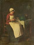 The Young Housewife (Oil on Canvas)-Francois Bonvin-Giclee Print