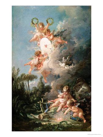 The Sleeping Shepherdess Lithograph Art Print Francois Boucher