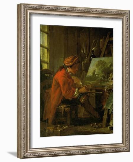 Francois Boucher, Self-Portrait, the Painter in His Studio-Francois Boucher-Framed Giclee Print