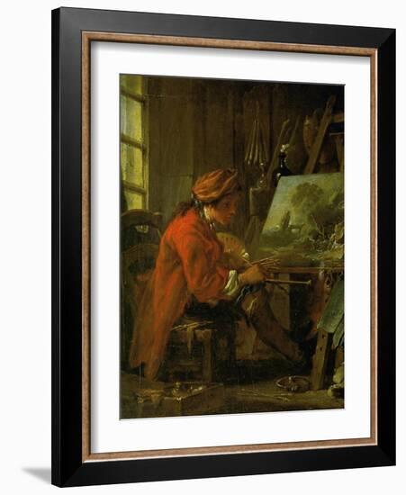 Francois Boucher, Self-Portrait, the Painter in His Studio-Francois Boucher-Framed Giclee Print