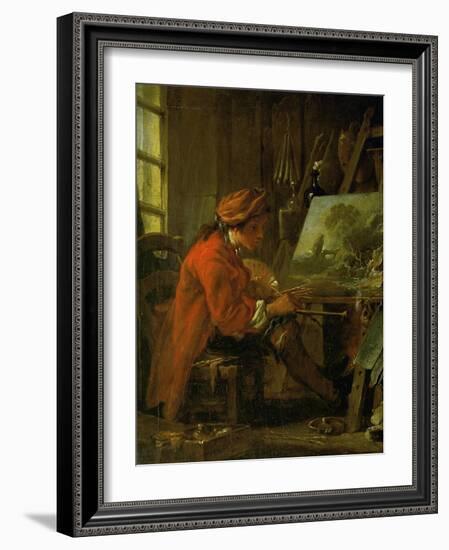 Francois Boucher, Self-Portrait, the Painter in His Studio-Francois Boucher-Framed Giclee Print