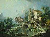 The Quiquengrogne Windmill at Charenton, or the Charenton Windmill, C.1750-60 (Oil on Canvas)-Francois Boucher-Giclee Print
