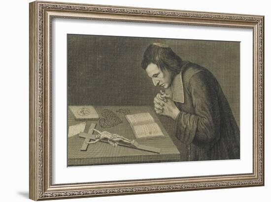 François de Pâris, diacre de Saint-Médard, en prière-null-Framed Giclee Print