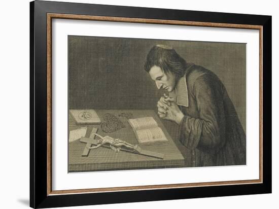 François de Pâris, diacre de Saint-Médard, en prière-null-Framed Giclee Print