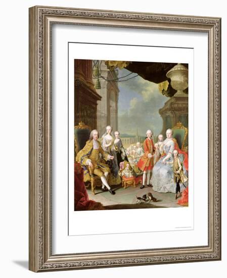 Francois III (1708-65) with His Wife Marie-Therese (1717-80) and Their Children-Martin van Meytens-Framed Giclee Print