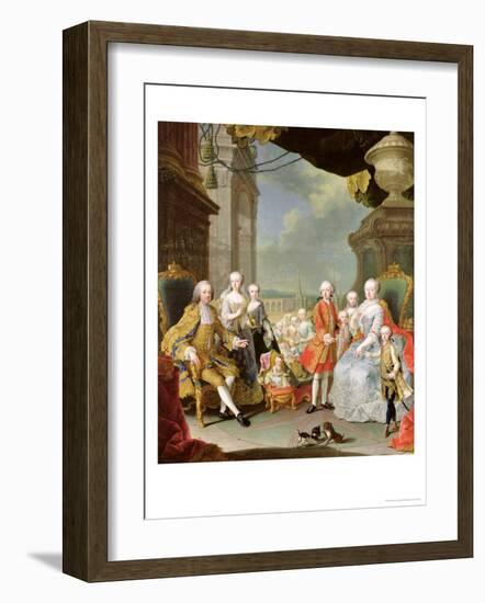 Francois III (1708-65) with His Wife Marie-Therese (1717-80) and Their Children-Martin van Meytens-Framed Giclee Print
