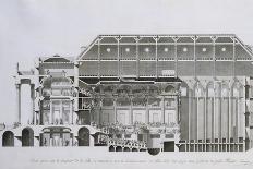 Cross-Section of the Front Section of the Theatre, from Designs for the Comedie Italienne-Francois-joseph Belanger-Framed Premier Image Canvas