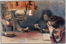 A Game of Cards, C1899-Francois Joseph Guiguet-Giclee Print