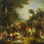 The Hunt Breakfast. Ca. 1730-François Lemoyne-Framed Giclee Print