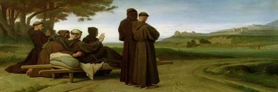 St. Francis of Assisi, While Being Carried to Saint-Marie-Des-Anges, Blesses Assisi in 1226, 1853-Francois Leon Benouville-Giclee Print