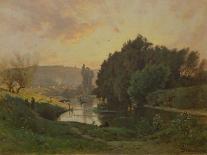 Scene of Bas-Meudon, 1892 (Oil on Canvas)-Francois Louis Francais-Framed Giclee Print