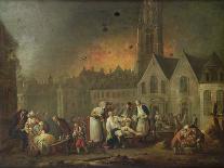 The Grand Place in Lille during the Siege of 1792, 1794 (Oil on Canvas)-Francois Louis Joseph Watteau-Giclee Print