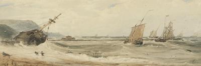 Boats on a Stormy Sea (W/C over Graphite on Wove Paper)-Francois Louis Thomas Francia-Giclee Print