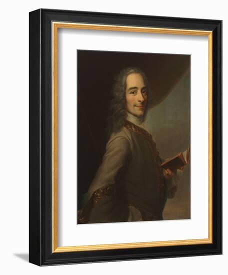 François Marie Arouet de Voltaire, dit Voltaire (1694-1778) - tenant un exemplaire de "La Henriade"-Tour Maurice Quentin de La-Framed Giclee Print