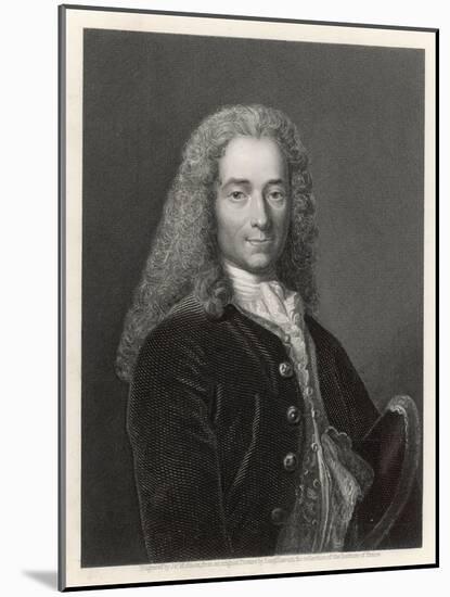 Francois-Marie Arouet the French Writer and Philosopher-J. Mollison-Mounted Art Print