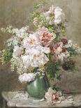 Still Life of Anemones and Roses in a Blue and White Vase-Francois Rivoire-Giclee Print