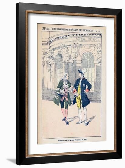 Francois Voltaire with King Frederick II of Prussia at Sanssouci Near Potsdam-Louis Bombled-Framed Giclee Print