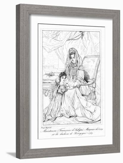 Françoise D'Aubigné, and the Duchess of Bourgogne-Pierre Mignard-Framed Giclee Print