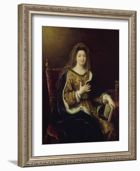 Françoise d'Aubigné, marquise de Maintenon, représentée en Sainte Françoise Romaine vers 1694-Pierre Mignard-Framed Giclee Print