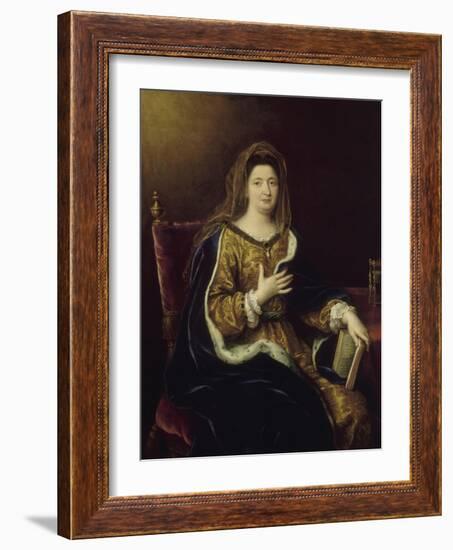 Françoise d'Aubigné, marquise de Maintenon, représentée en Sainte Françoise Romaine vers 1694-Pierre Mignard-Framed Giclee Print