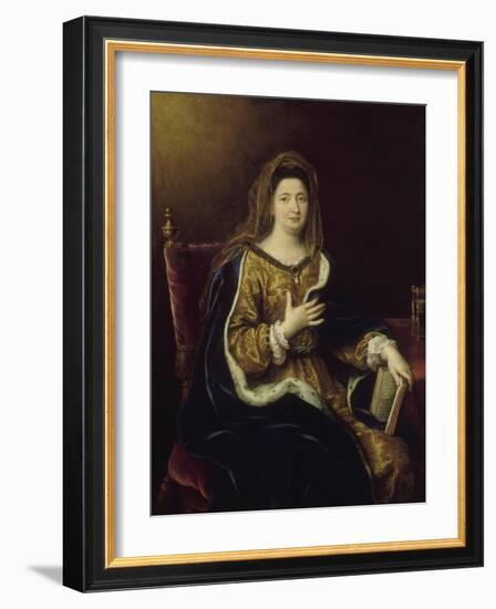 Françoise d'Aubigné, marquise de Maintenon, représentée en Sainte Françoise Romaine vers 1694-Pierre Mignard-Framed Giclee Print