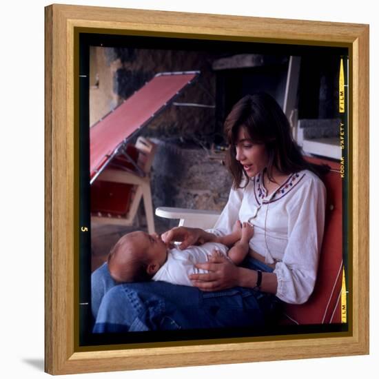 Françoise Hardy and Her Son, Thomas-Marcel Begoin-Framed Premier Image Canvas