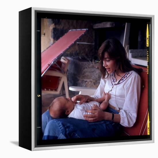 Françoise Hardy and Her Son, Thomas-Marcel Begoin-Framed Premier Image Canvas