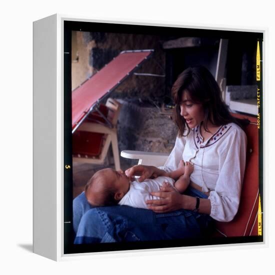 Françoise Hardy and Her Son, Thomas-Marcel Begoin-Framed Premier Image Canvas