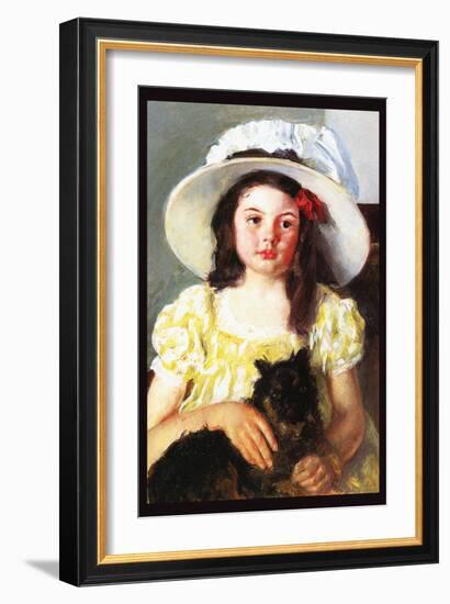 Francoise with a Black Dog-Mary Cassatt-Framed Art Print