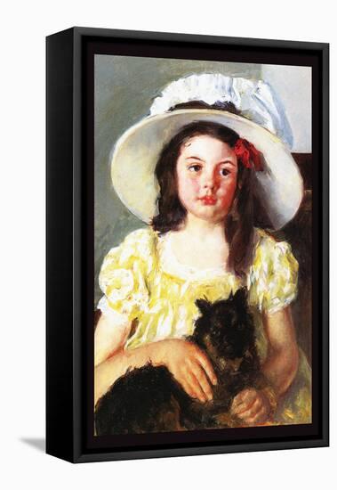 Francoise with a Black Dog-Mary Cassatt-Framed Stretched Canvas